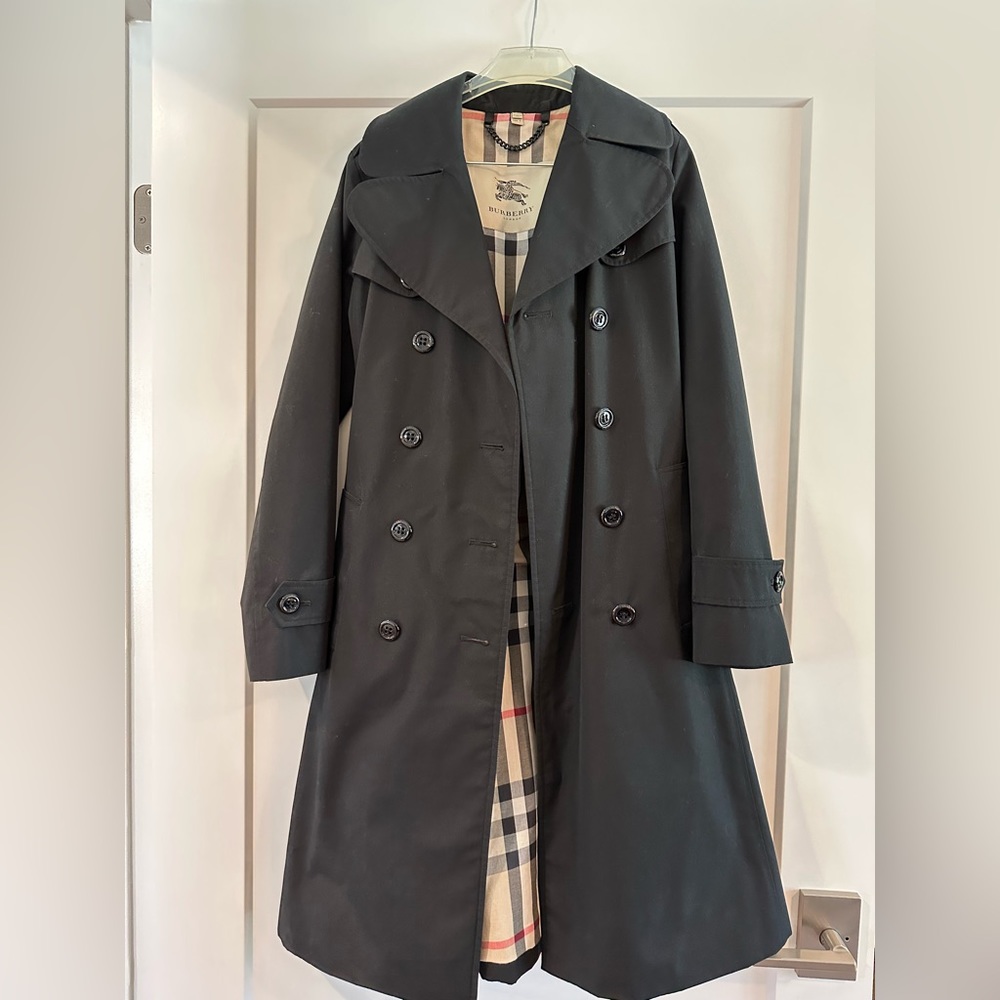 Black Burberry Belted Trench Coat